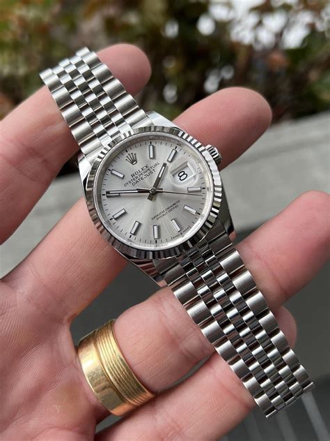 rolex mens datejust jubilee bracelet silver dial